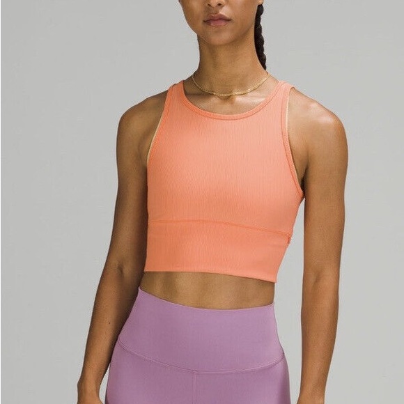Lululemon Power Pivot Tank *Rib Golden Apricot - Picture 1 of 6